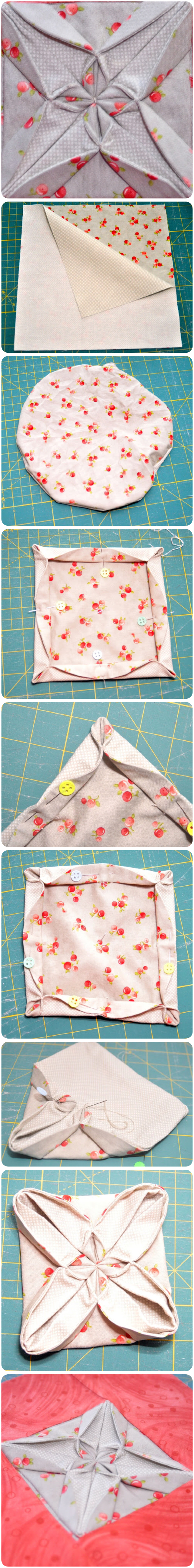 Fabric origami tutorial - quilt block