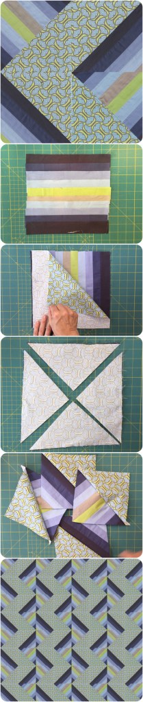 Half and Half Square Triangle quilt block