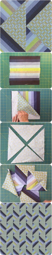 Half and Half Square Triangle quilt block