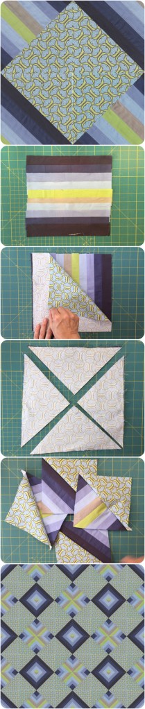 Half and Half Square Triangle quilt block