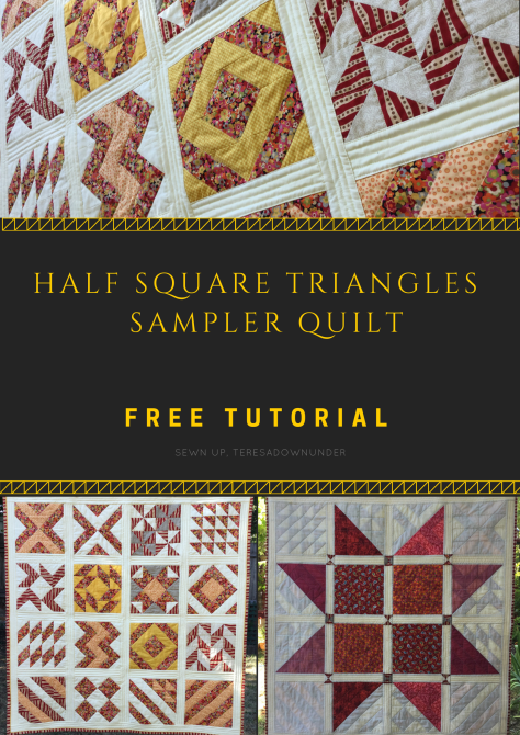 Half Square Triangles sampler quilt