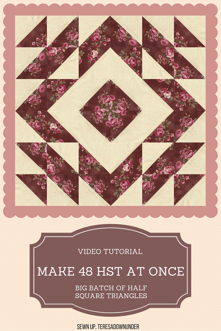 Make 48 half square triangles at once! Step by step video tutorial