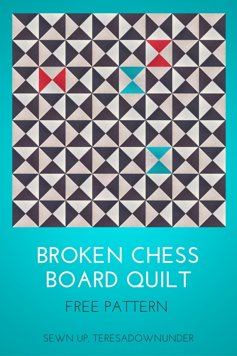 Quick and easy: Broken chess board free quilt pattern- hourglass block ...