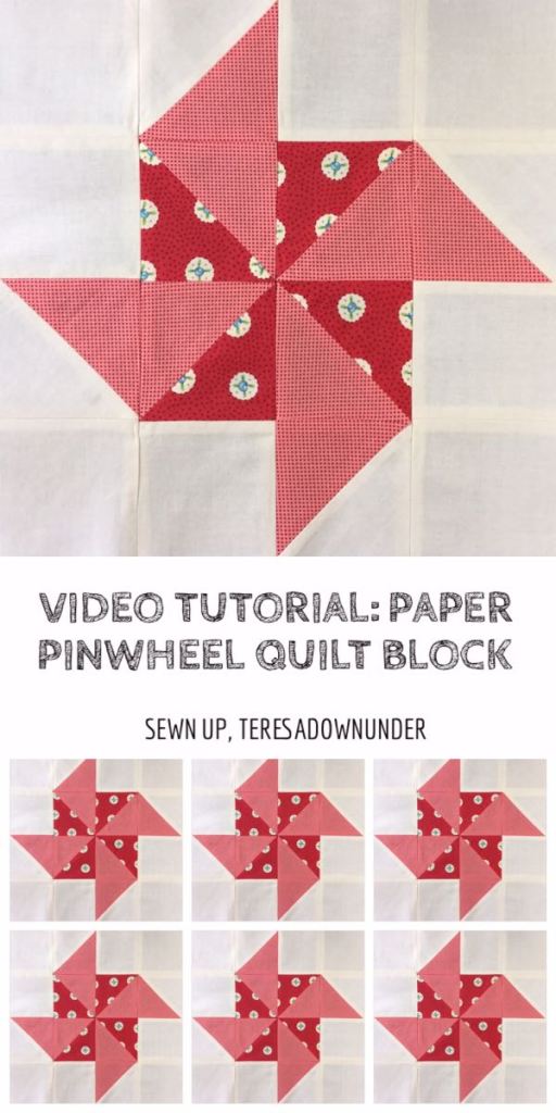 Quick and easy paper pinwheel quilt block video tutorial