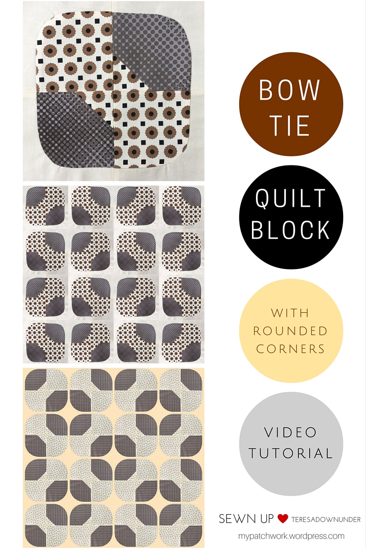 Video tutorial: bow tie quilt block with rounded corners