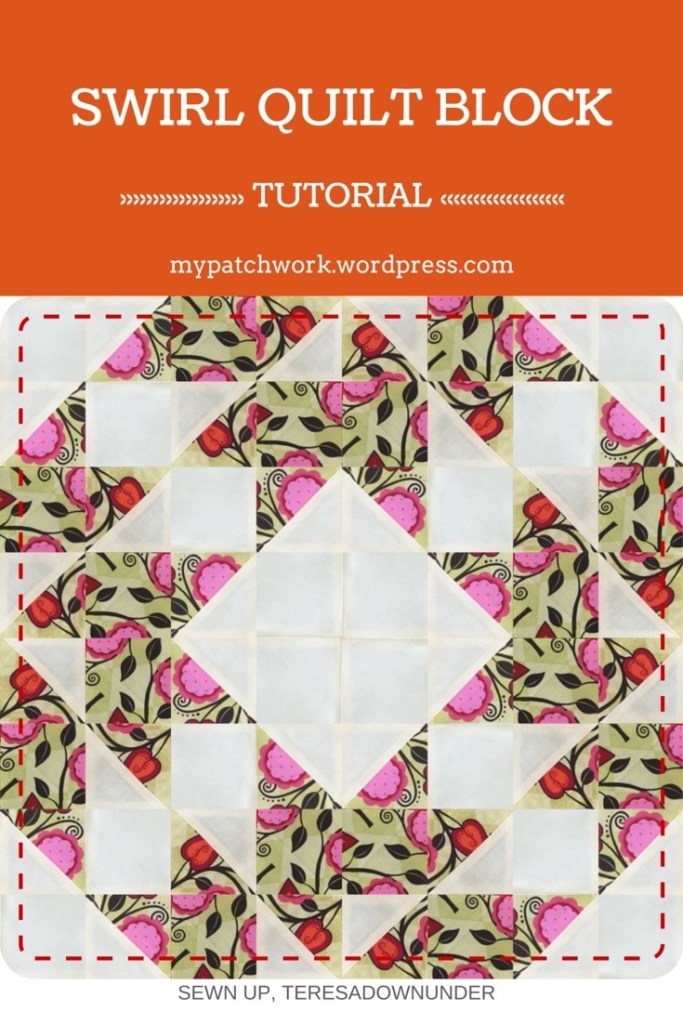 Swirl quilt block - video tutorial - quick and easy block