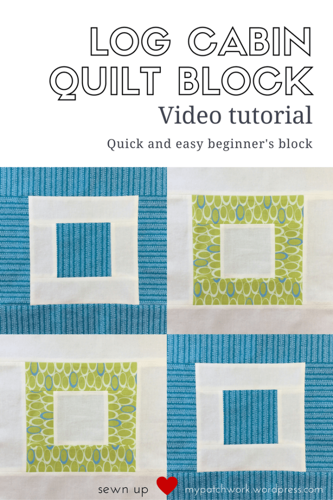 Log cabin quilt block video tutorial