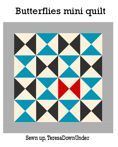 Hourglass block video tutorial and butterflies mini quilt