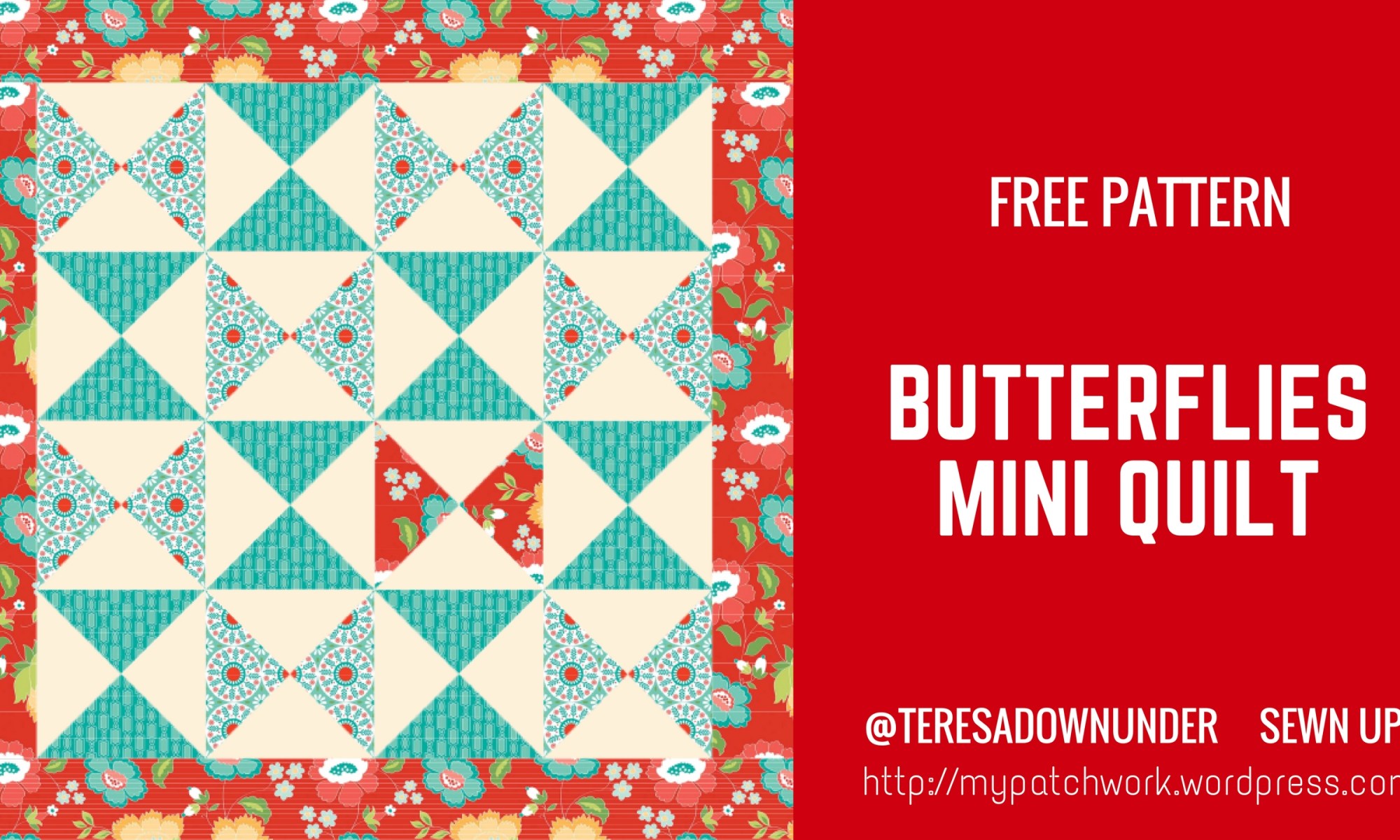 Free pattern: Butterflies mini quilt