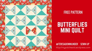 Free pattern: Butterflies mini quilt