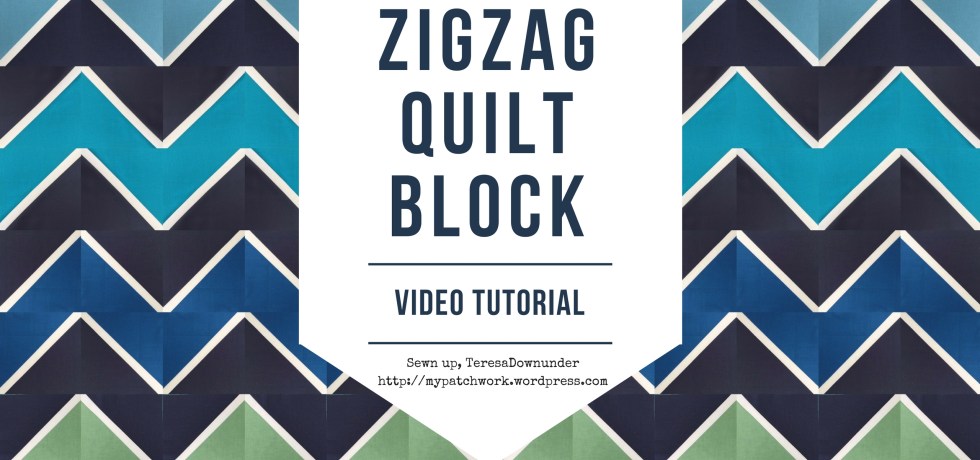 Video tutorial: quick and easy zig zag quilt block with half square triangles