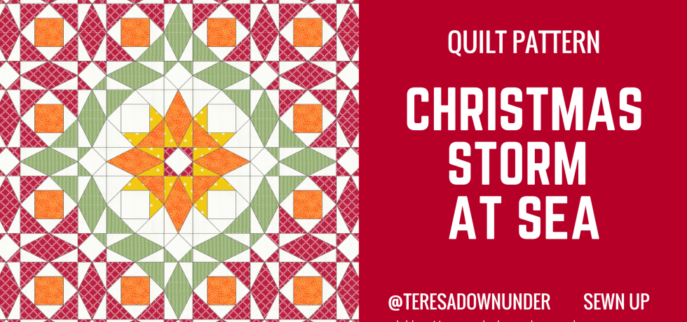 TINY quilt pattern: Christmas storm at sea - templates, fabric needs, instructions