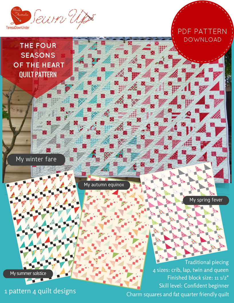 Quilt pattern: The four seasons of the heart - beginner quilt