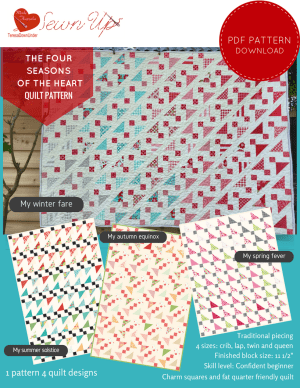 Quilt pattern: The four seasons of the heart - beginner quilt