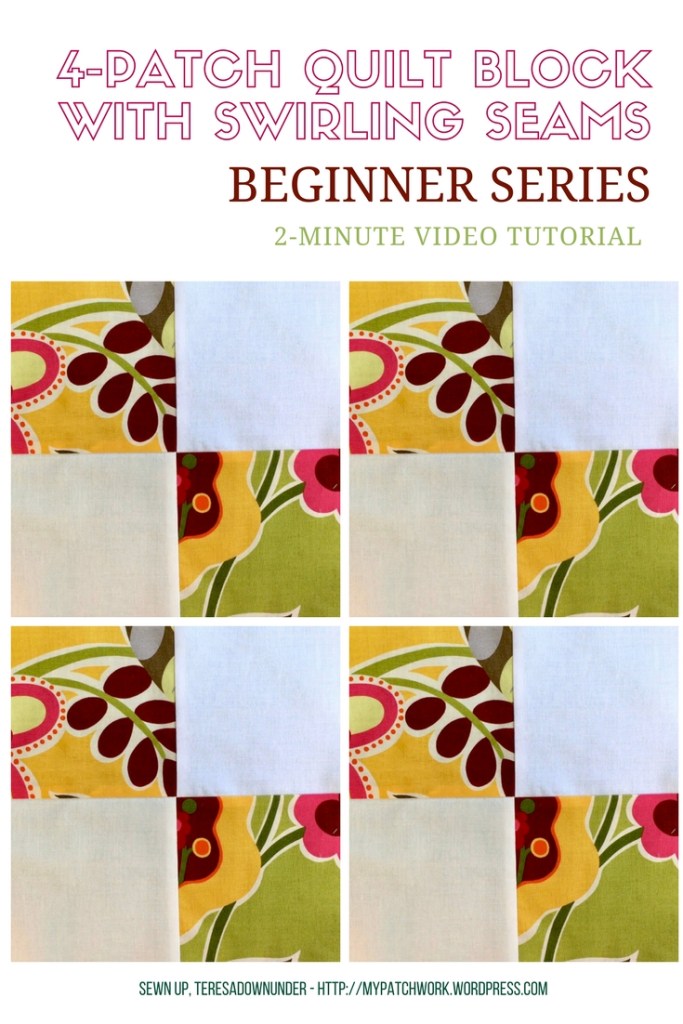 Video tutorial: 4-patch quilt block with swirling seams