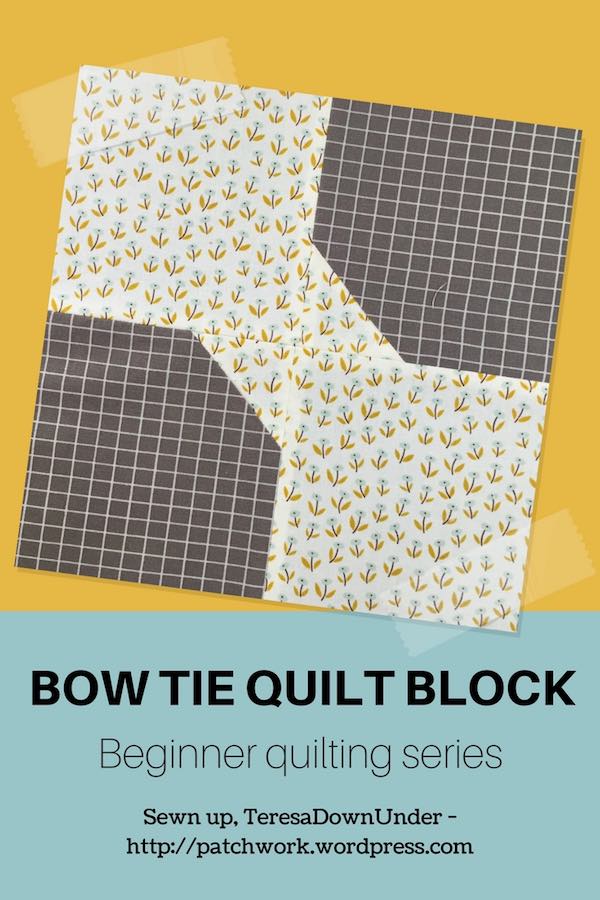 Bow tie quilt block - video tutorial - quick and easy quilt block for beginners