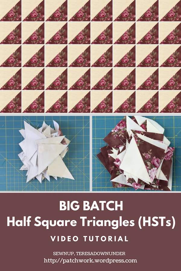 Make a big batch of half square triangles at once - video tutorial