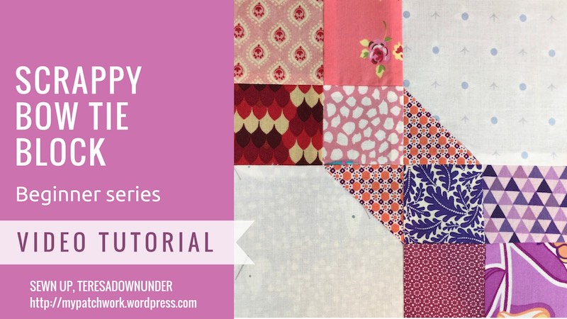 Scrappy bow tie block video tutorial