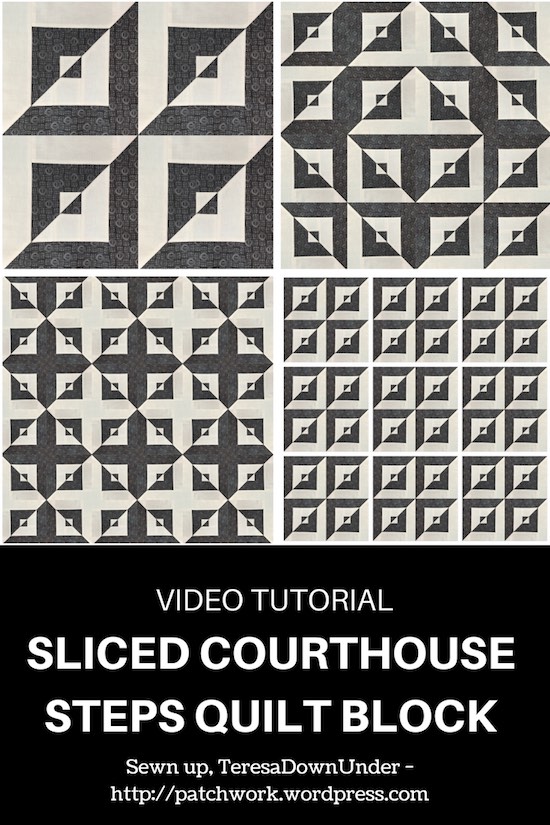 Sliced courthouse steps quilt bock video tutorial