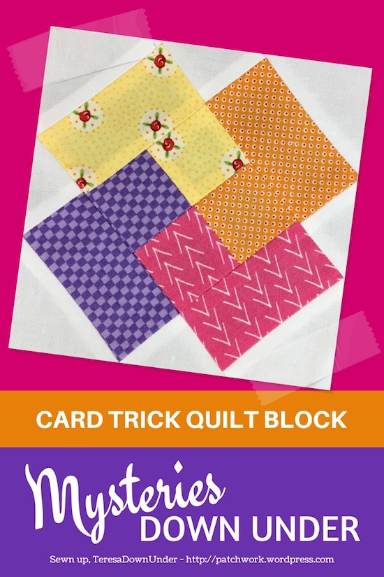 Card trick block video tutorial - Mysteries Down Under Quilt