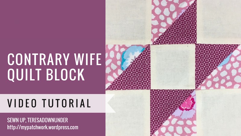 Contrary wife quilt block - Mysteries Down Under quilt - video tutorial
