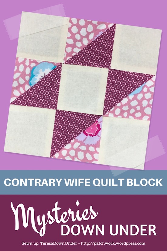 Contrary wife quilt block - Mysteries Down Under quilt - video tutorial