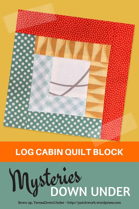 Log cabin quilt block - Mysteries Dpwn Under - video tutorial
