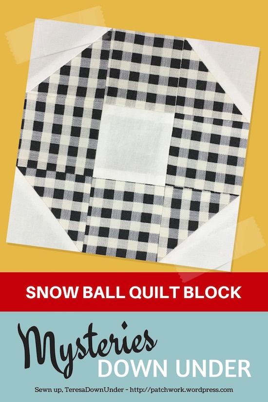Snowball quilt block - Mysteries Down Under quilt - video tutorial
