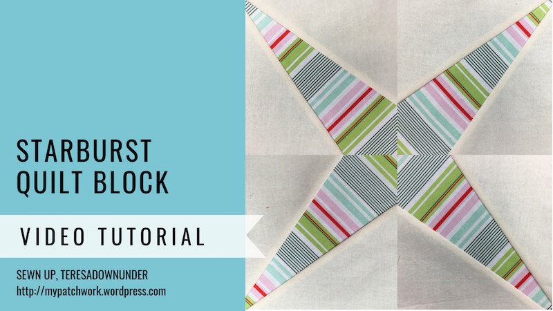 Starburst quilt block - Mysteries Down Under quilt turorial