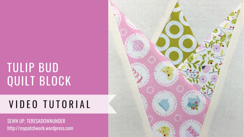 Tulip bud quilt block - Mysteries Down Under