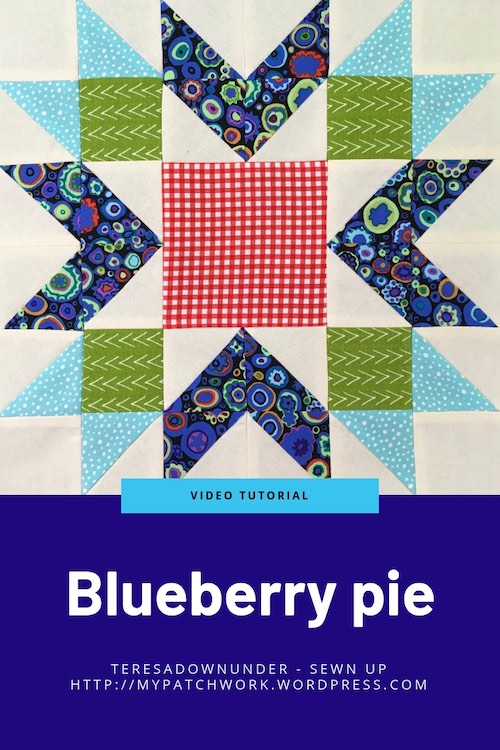 Blueberry pie quilt block - video tutorial