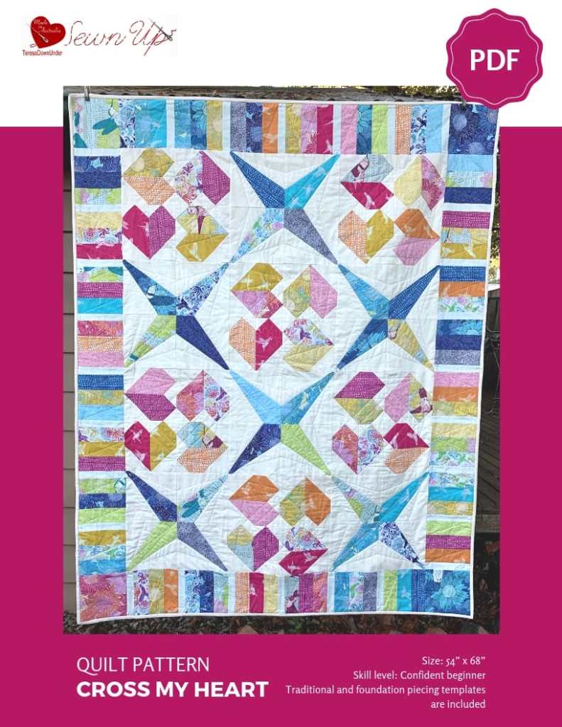 Cross my heart quilt pattern - Confident beginner