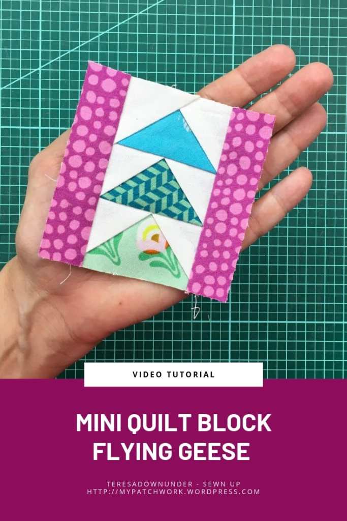 Mini quilt block - flying geese - video tutorial