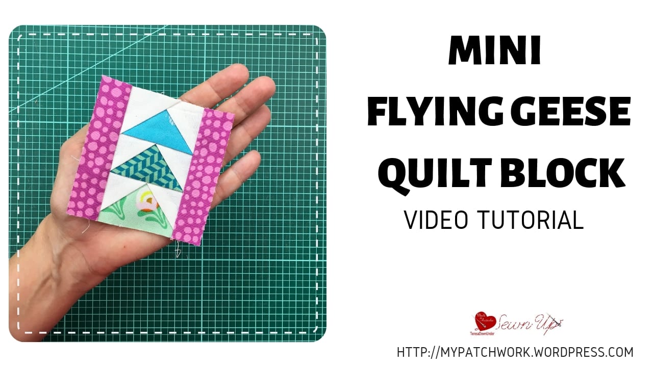 Mini quilt block - flying geese - video tutorial