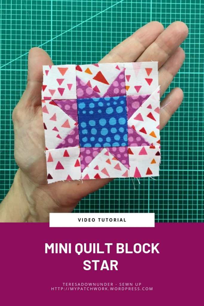 Mini sawtooth star quilt block video tutorial
