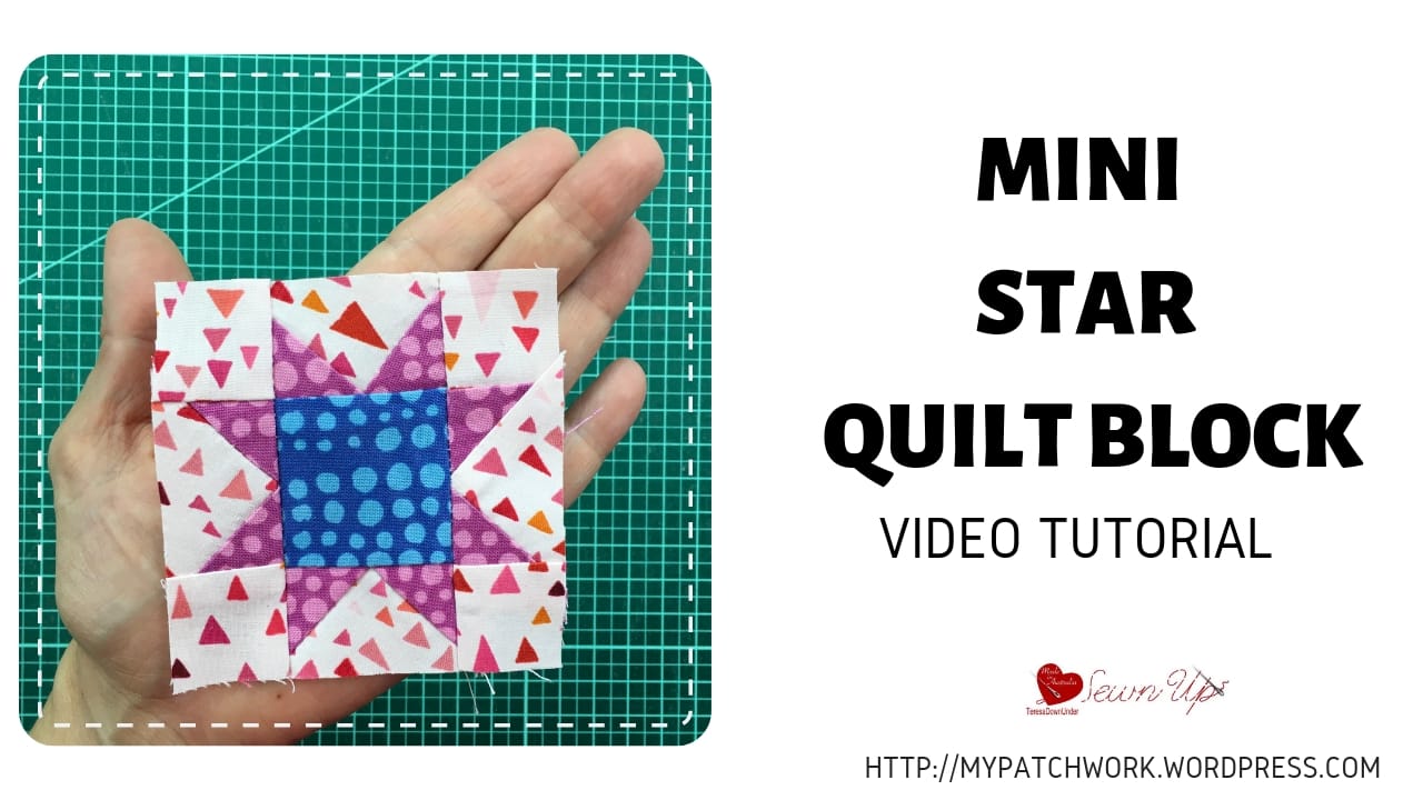 Mini sawtooth star quilt block video tutorial