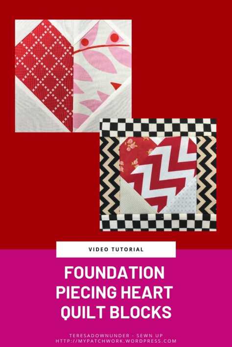 Foundation piecing heart blocks