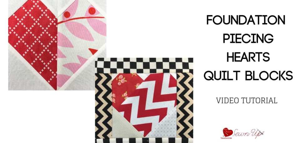 Foundation piecing heart blocks