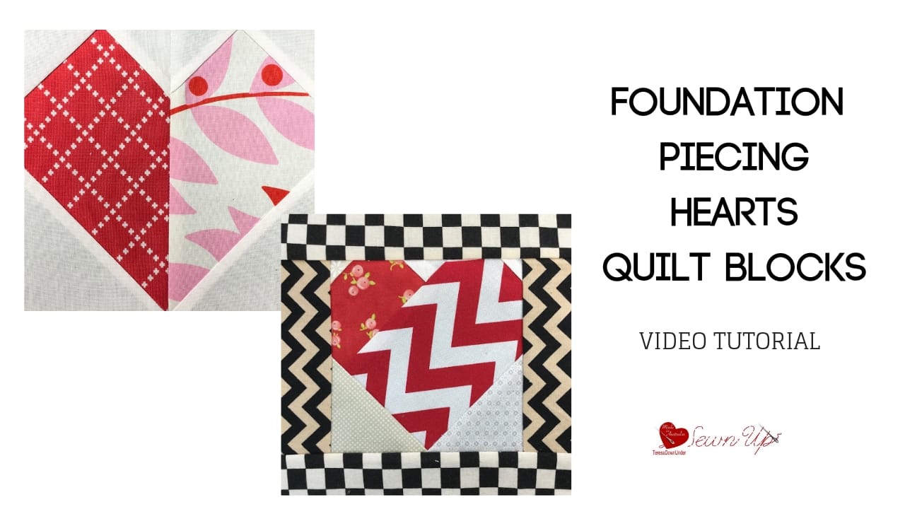 Foundation piecing heart blocks