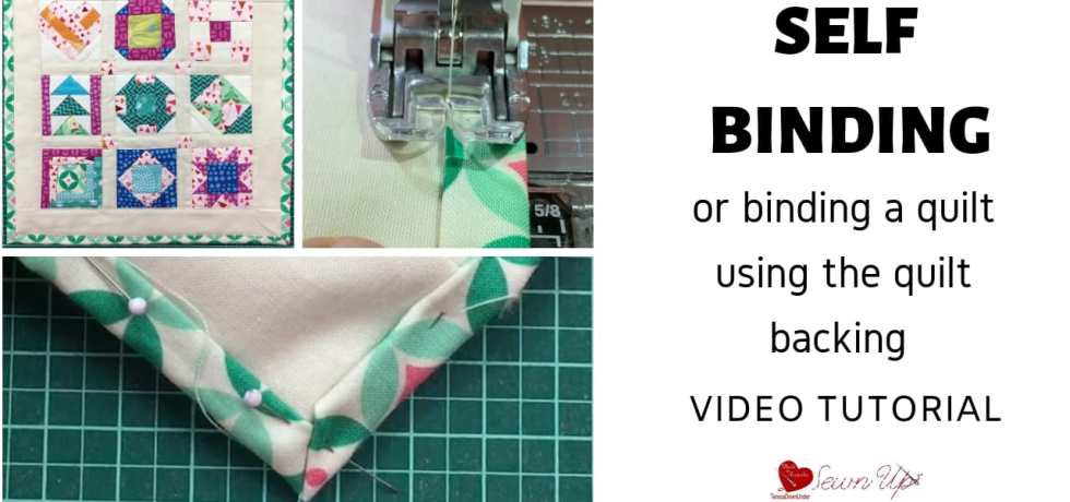 Self binding a quilt or binding a quilt with the quilt backing