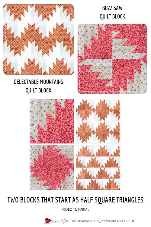 Two blocks that starts as Half Square Triangles (HSTs)