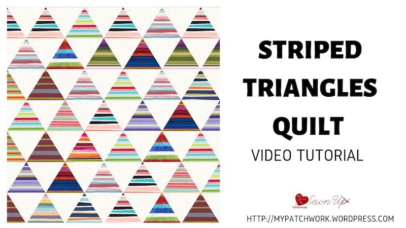 Striped triangles quilt video tutorial