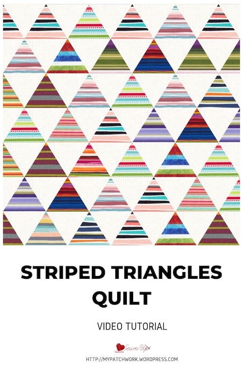 Striped triangles quilt video tutorial
