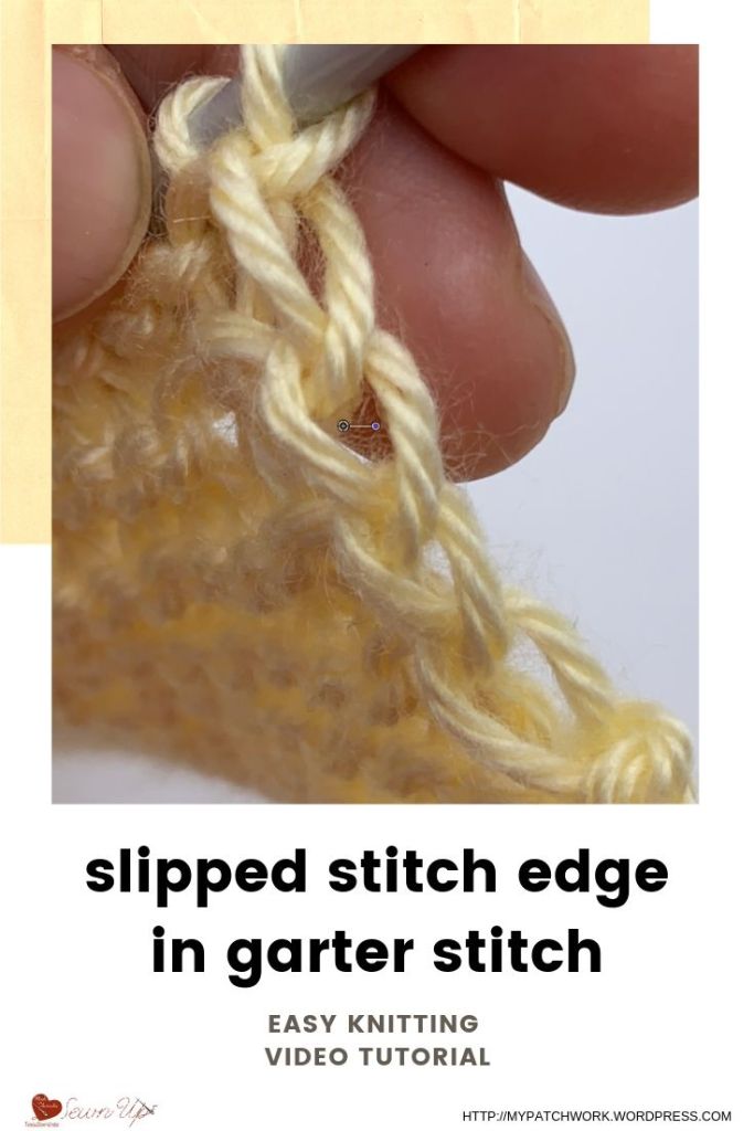Slipped stitch edge in garter stitch
