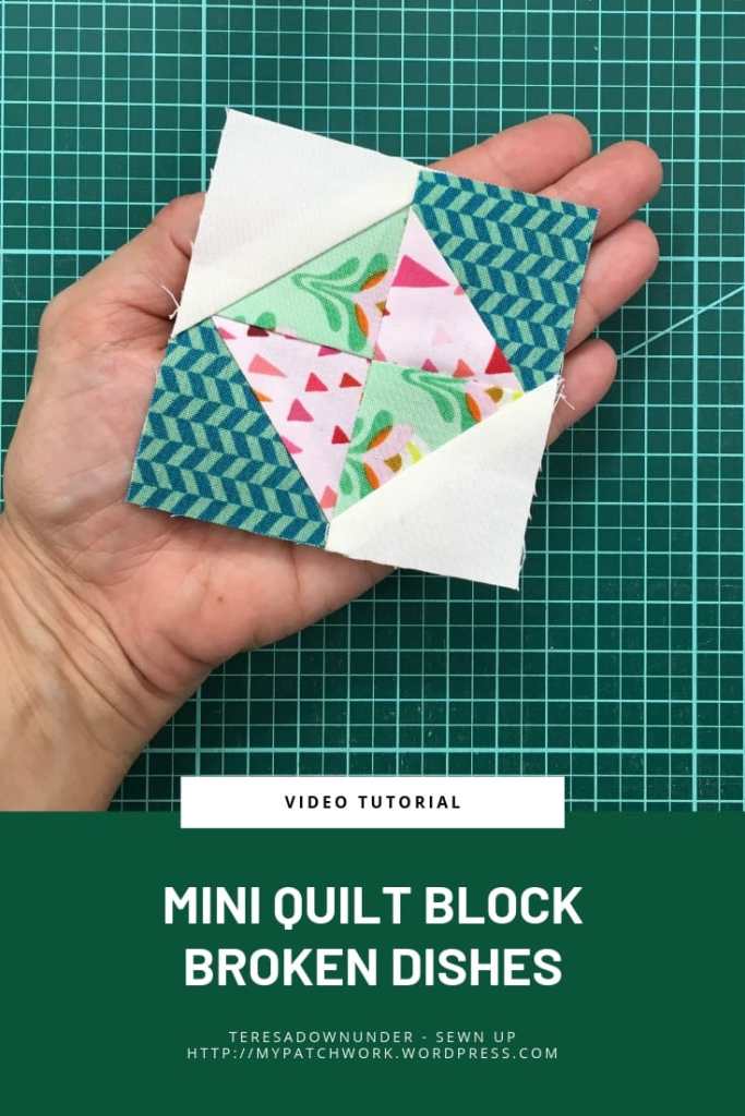 Mini quilt block broken dishes