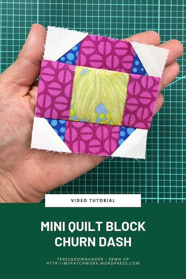 Churn dash quilt block - video tutorial