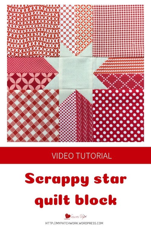 Scrappy star quilt block - video tutorial