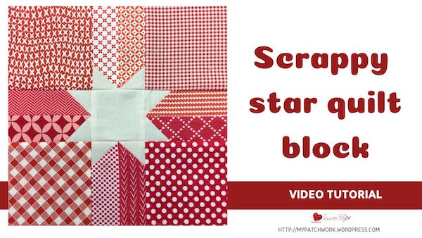 Scrappy star quilt block