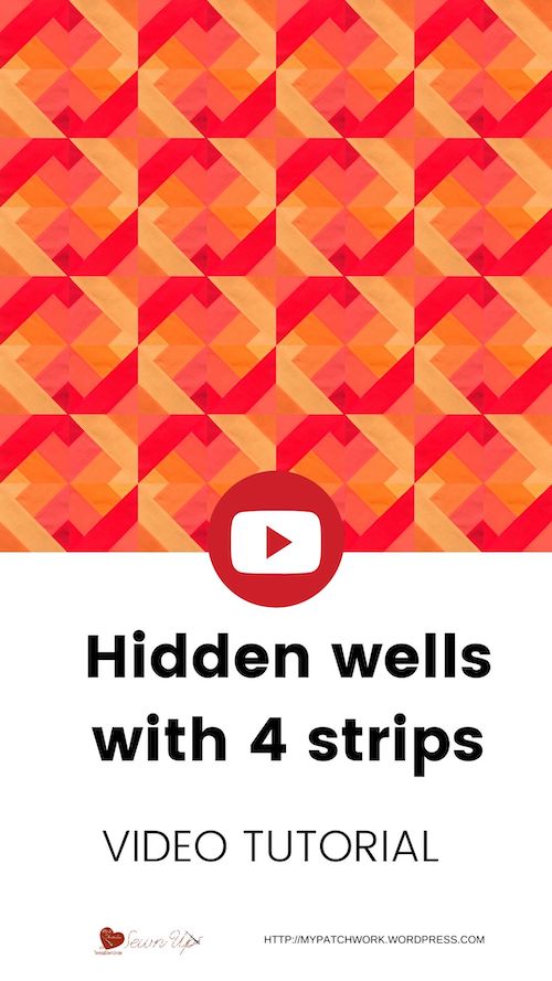 Hidden wells quilt with 4 strips