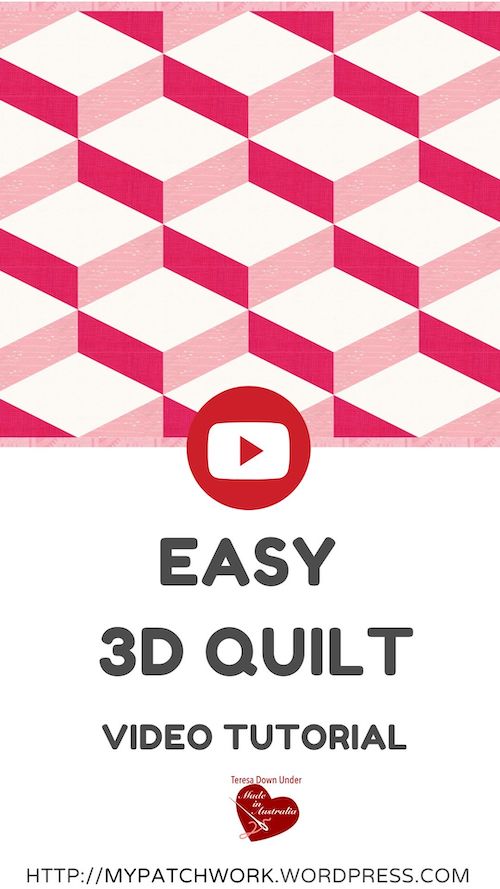 Easy tridimensional quilt block – no Y seams! – teresadownunder.com